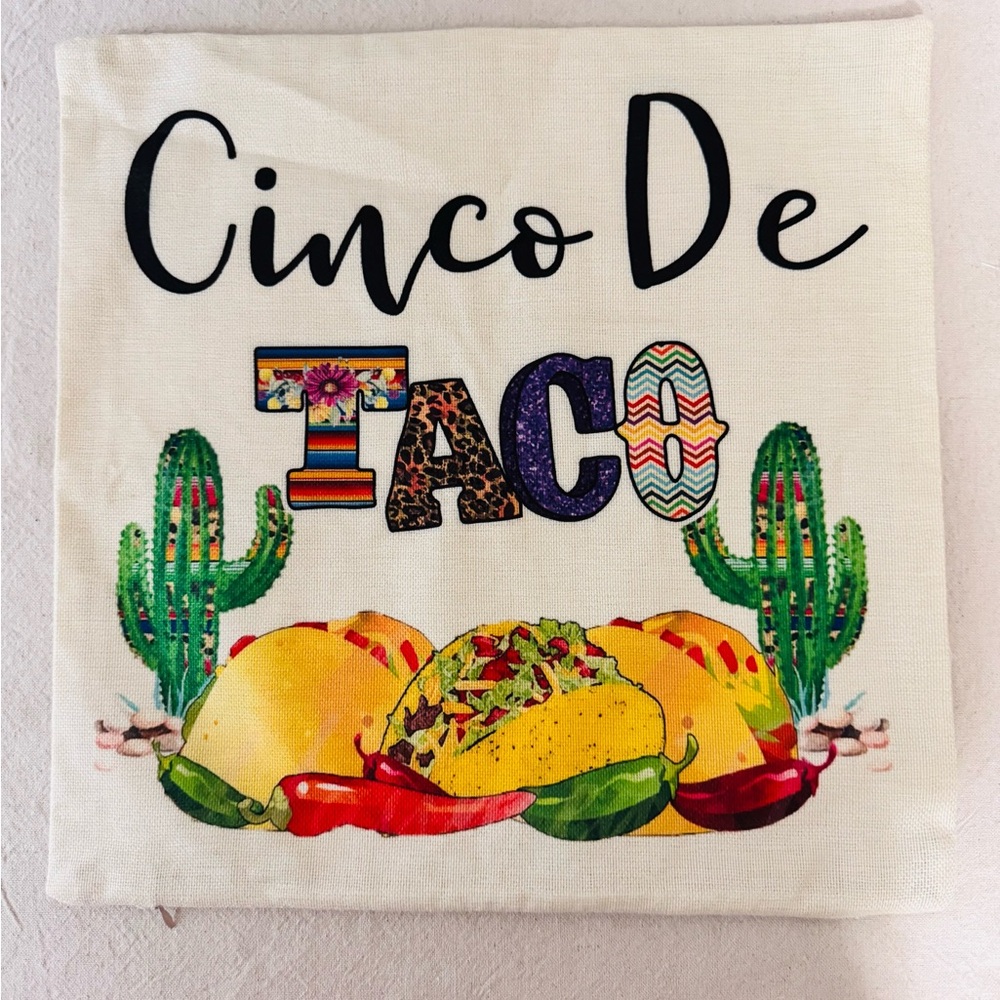 Cinco De Taco Decorative Pillow Cover